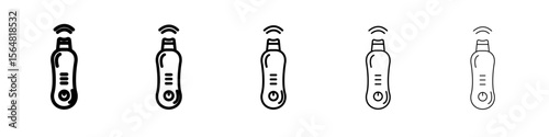 Ultrasonic face skin scrubber icon thin line outline set or collection