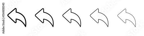Undo icon thin line outline set or collection