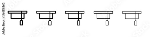University, college degree icon thin line outline set or collection