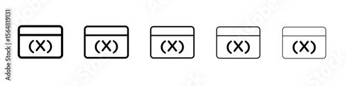 Variable symbol icon thin line outline set or collection