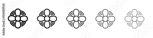 Ventilation icon thin line outline set or collection