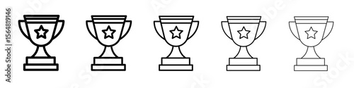 Victory icon thin line outline set or collection