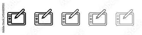 Video editor icon thin line outline set or collection