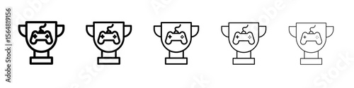 Video game contest icon thin line outline set or collection