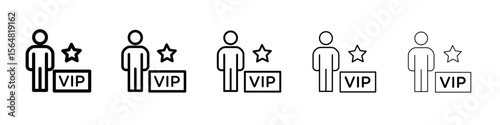 VIP person icon thin line outline set or collection