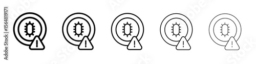 Virus Warning Alert icon thin line outline set or collection
