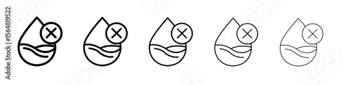 Water not clear icon thin line outline set or collection