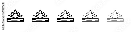 water repellent surface icon thin line outline set or collection