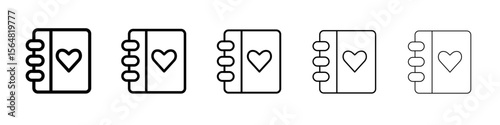 Wedding album icon thin line outline set or collection