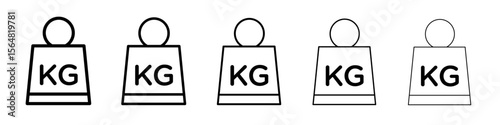 Weight kilogram icon thin line outline set or collection