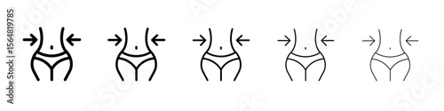 Weight loss icon thin line outline set or collection