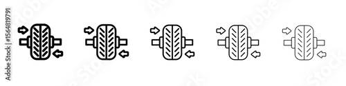 Wheel alignment icon thin line outline set or collection