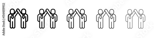 Win-Win Business deal icon thin line outline set or collection