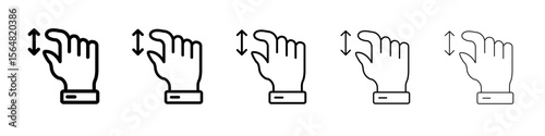 zoom gesture icon thin line outline set or collection