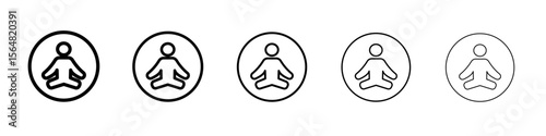 Yoga pose icon thin line outline set or collection