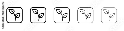 Young sprout icon thin line outline set or collection