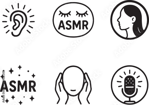 Set of ASMR logo icon