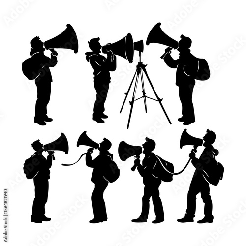 Bullhorn Silhouette Clipart Design