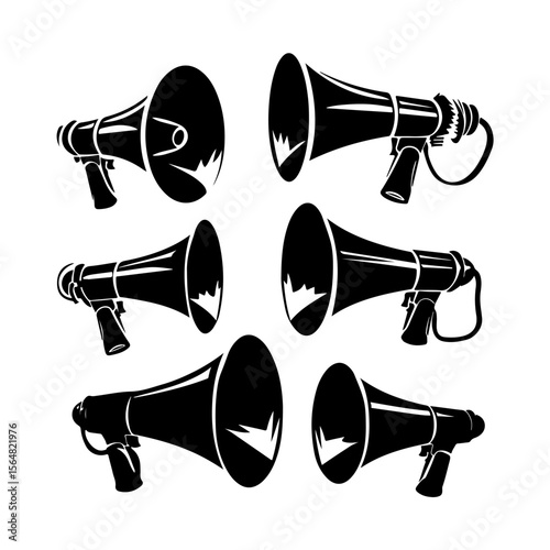 Black Megaphone Vector Clipart Design