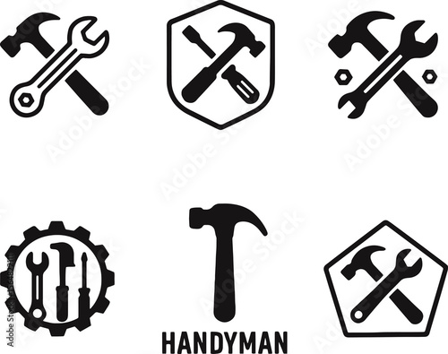 Set of Handyman logo icon