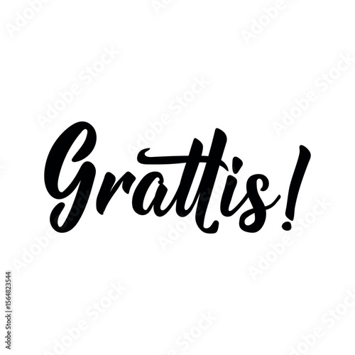Translation from Swedish: Congratulations. Modern vector brush calligraphy. Perfect design for greeting cards, posters and social media. Swedish Lettering.