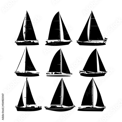 Sailboat Black Shape Vector