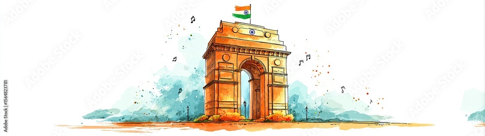 Fototapeta premium 15 August Happy Independence day India, Vector illustration,