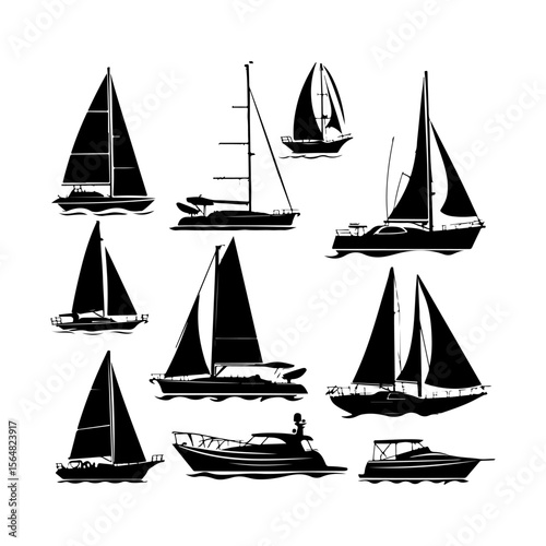 Sailboat Silhouette Collection