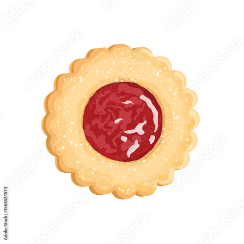 Vector Illustration of Strawberry Jam Filled Biscuits