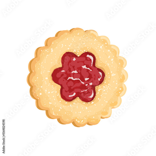 Vector Illustration of Strawberry Jam Filled Biscuits