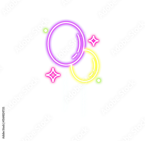 Neon Balloon Party Illustration
