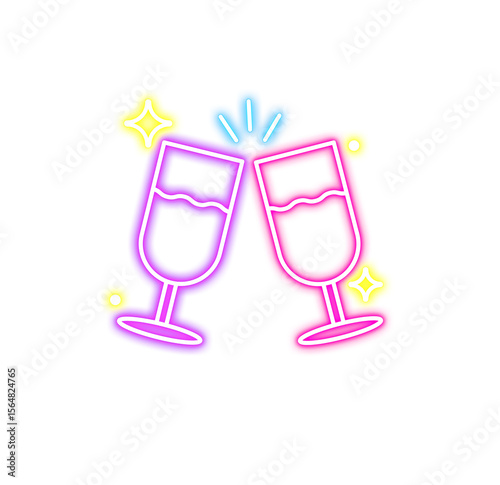 Neon Cocktail Icon Illustration