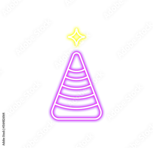 Neon Birthday Hat Party Icon