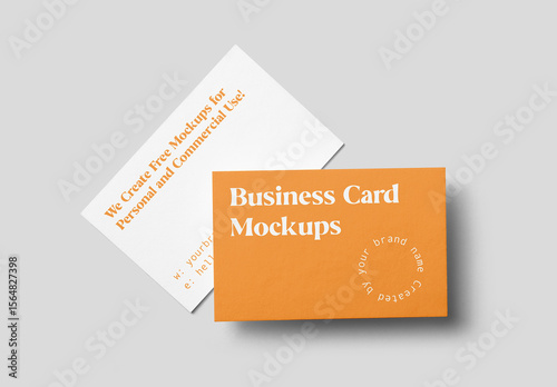 Business Card Top View Mockups