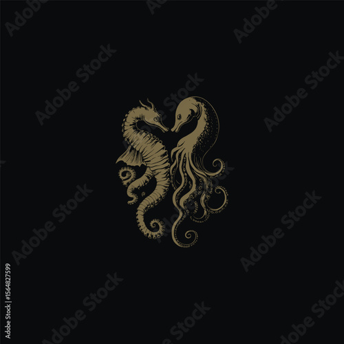 Seahorse design vector template illustration