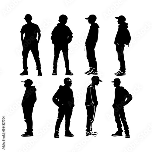 UFO Black Silhouette Set Vector Art Icons and Graphics