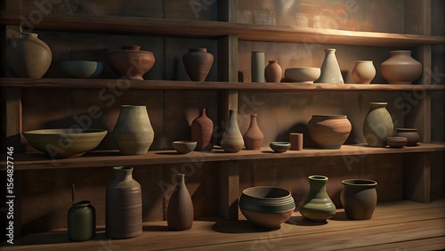 clay pots in the market