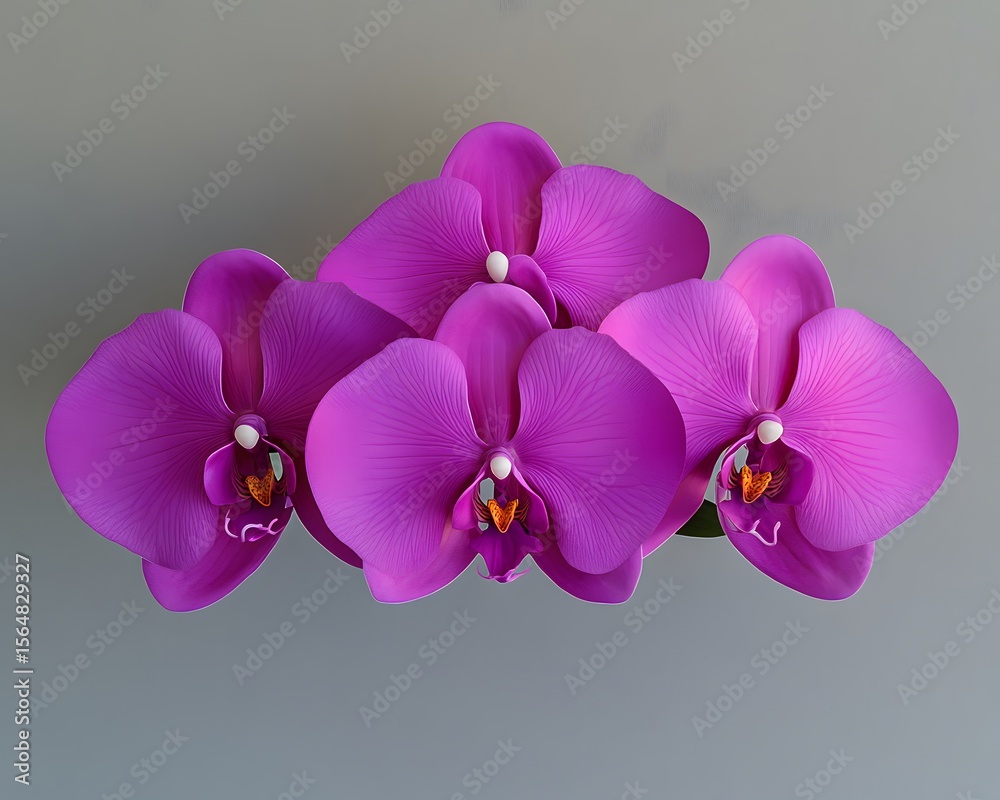 Obraz premium Vibrant Purple Orchid Flowers Closeup Photography