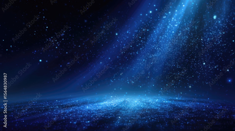 Obraz premium Abstract Blue Particle Light Rays Background