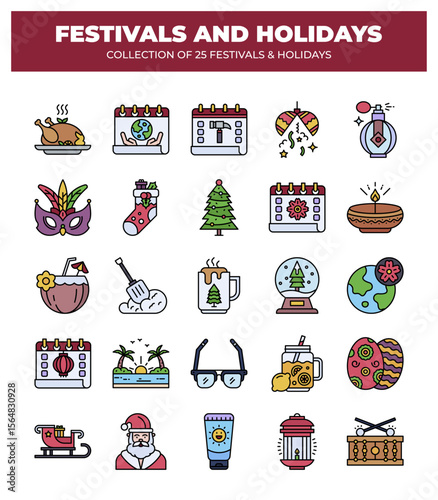 Collection of 25 Festivals and Holidays. A vibrant celebration of global cultures and traditions.