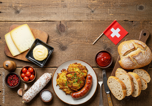 Traditional Swiss Feast for National Day. August 1, Swiss National Day