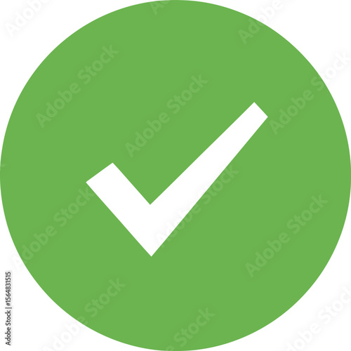 Green circle with white check mark symbol tick