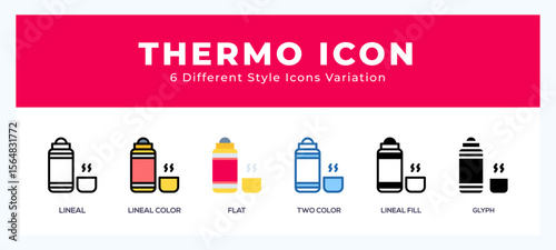 Thermo set of vector icon. For web. and mobile app