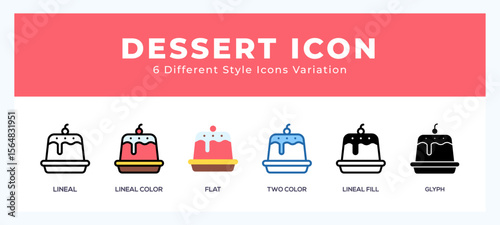 Dessert icons set. Different style of icons simple vector illustration.