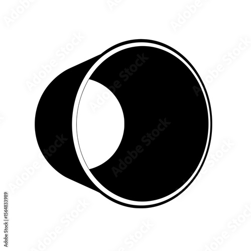 Black silhouette of a pipe on a transparent background
