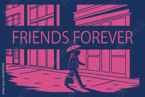 Neon Friendship Sign Urban Night