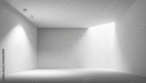 Wallpaper Mural Empty white studio background ideal for product display. Clean simple design with spotlight. Modern and minimal style. Great for showcasing new tech products or for design templates. High quality Torontodigital.ca