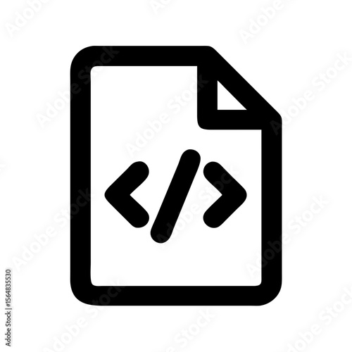 Code file icon programming development script html coding symbol document page software technology