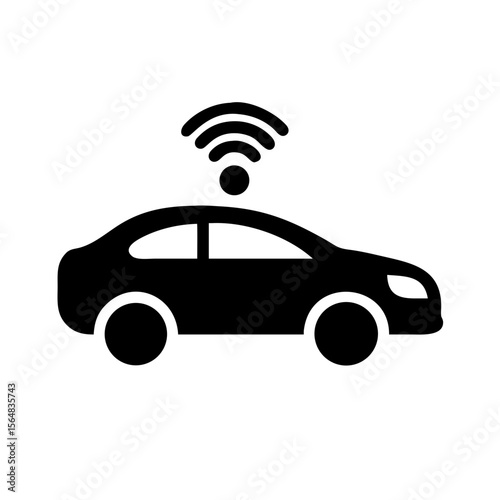 Connected car technology icon for autonomous vehicle and smart mobility solutions design element