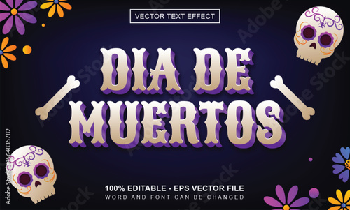 dia de muertos text effect celebration